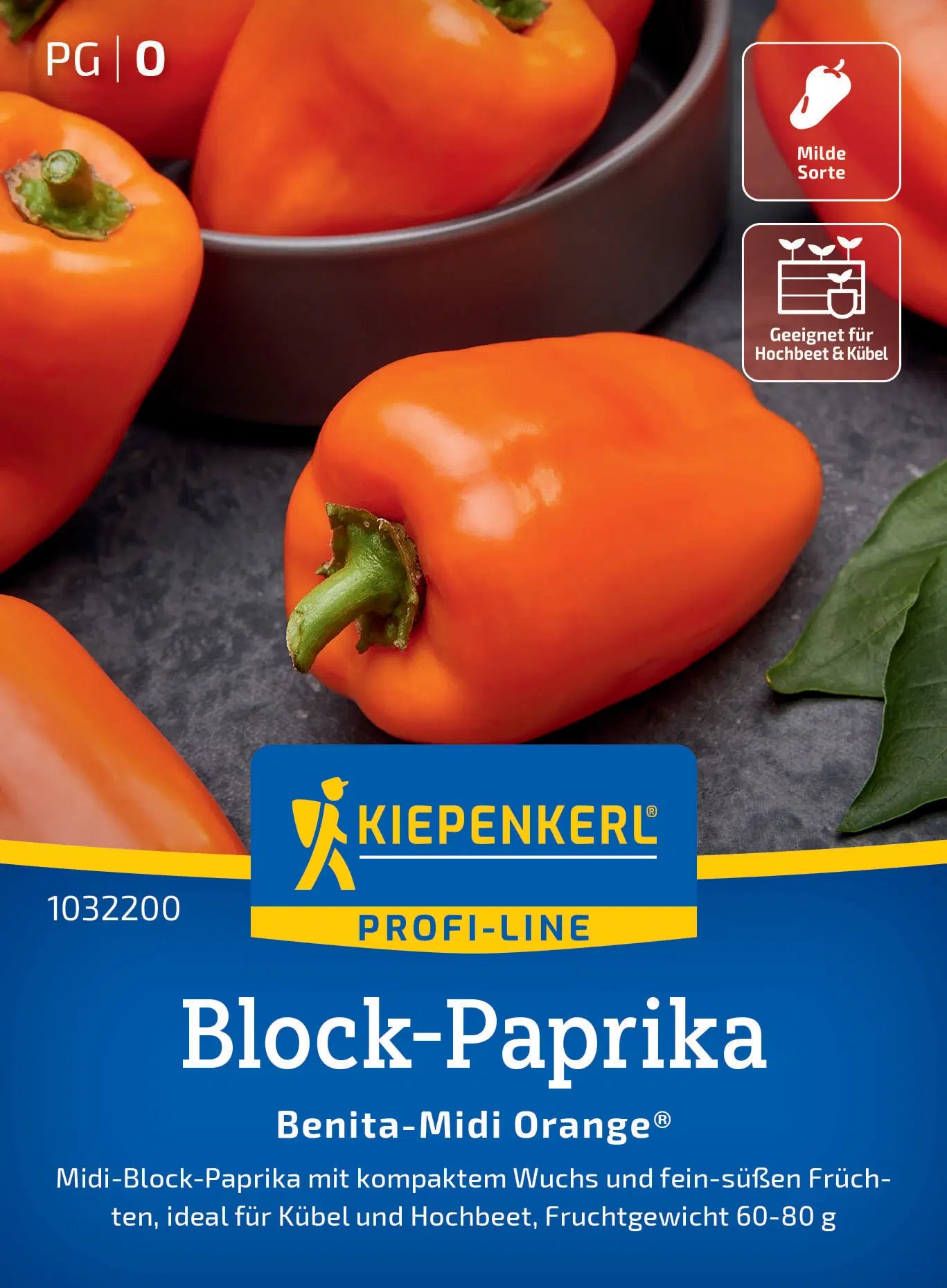 Blockpaprika ‘Benita Midi Orange’ F1 – Samen
